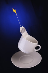 Tea bag and teacup