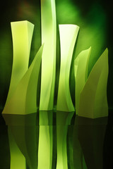 Architectural background shapes in green