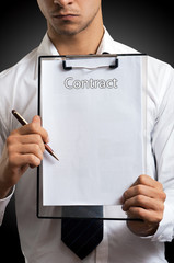 Bussiness Man with contract