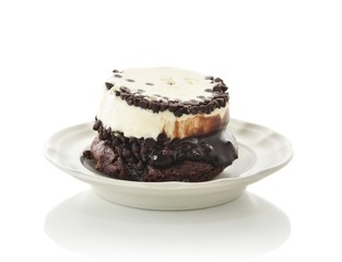 fudge brownie with ice cream