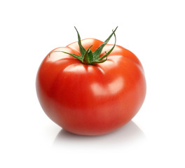 Red tomato isolated on white background