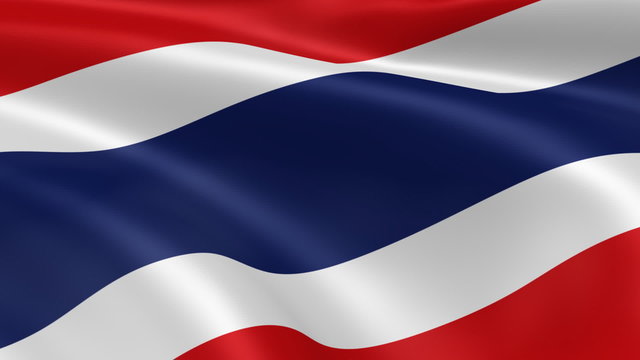 Thai flag in the wind. Part of a series.