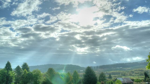 HDR Timelapse over Landscape and Trees