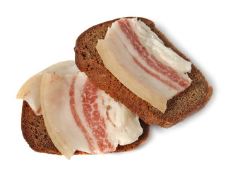 salted pork fat  and Borodinsky bread