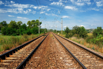 Fototapeta na wymiar Electrified railway