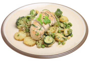 Tarragon Chicken Breast with Vegetables