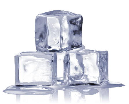 ice cubes isolated on white