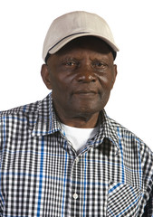 Old African American Man Wearing Hat