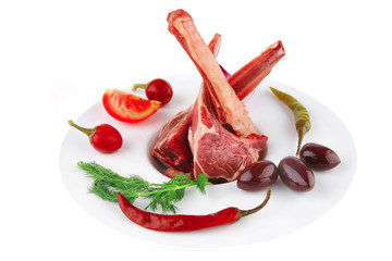 raw fresh veal ribs