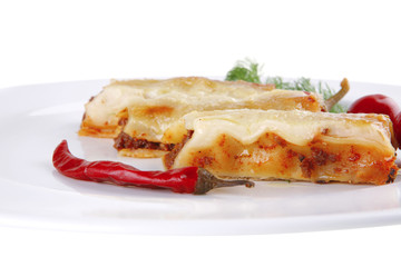 italian cannelloni with mince meat