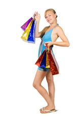 Girl holding shopping bags