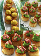 Vol au vent al cacio e crema di piselli