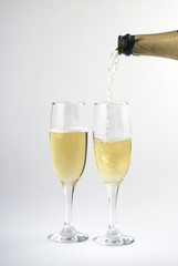 Copas de champán - dos con botella