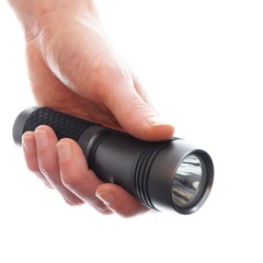 hand and flashlight