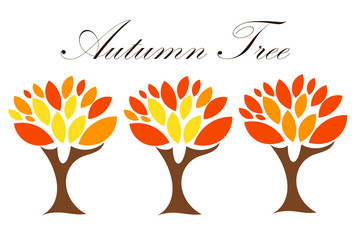 Naklejka na ściany i meble Three autumn trees