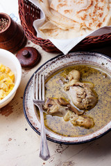 Chicken legs with mushroom in cream sauce