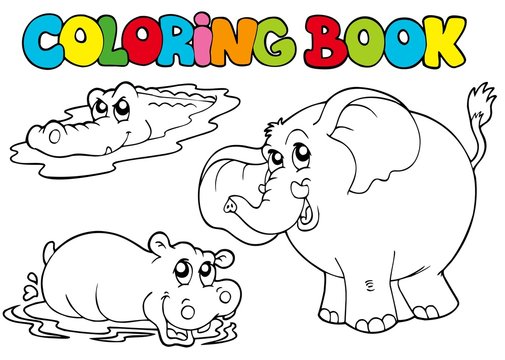 Coloring book with tropic animals 1