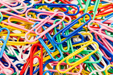 Multicolored paper clips