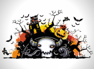 Fototapeta na wymiar Spooky Halloween composition