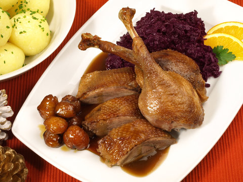 Gans mit Rotkohl