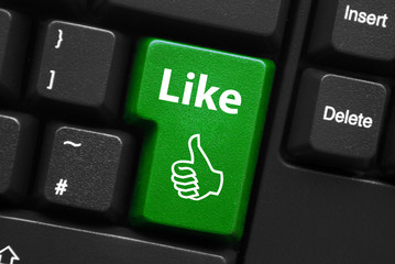 LIKE Key on Keyboard (web button buzz share love social network)