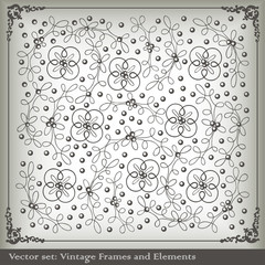 Vintage background with floral elements vector