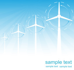 Windmills alternative energy background vector