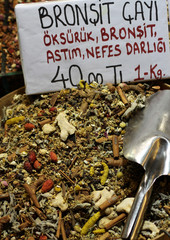 Bronchitis tea in the Spice Bazaar, Istanbul.