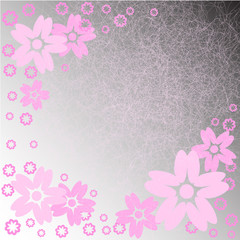 Fototapeta premium pink flowers on a gray background