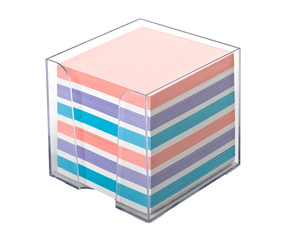 Box and paper on white background