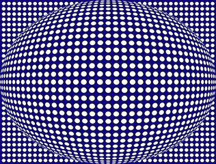Intersting background with blue spherical shape and white dots
