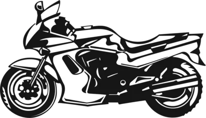 Poster de jardin Moto Illustration vectorielle de moto vinyle prêt