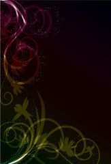 Transparent abstract floral background with copy space