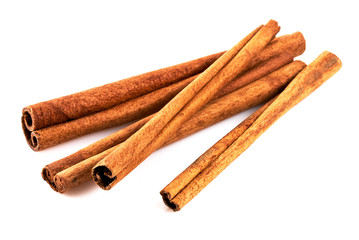 cinnamon on white background