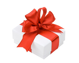 White box, bow and ribbon