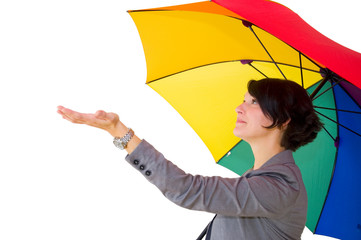 Junge Frau mit Regenschirm