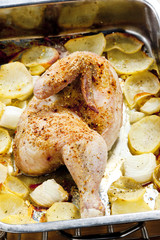 chicken baked with potatoes