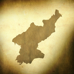 North Korea map on grunge background