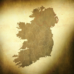 Ireland map on grunge background