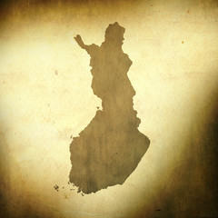 Finland map on grunge background