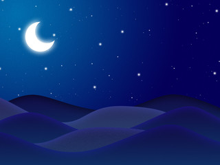 Fototapeta na wymiar Moon at the night