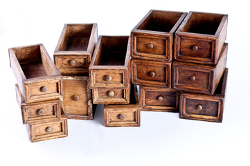 multiple chest wood drawers stacked one above another
