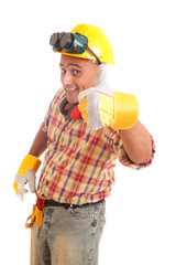 Happy construction worker