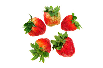 red strawberry on white background