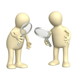 Puppets with magnifiers