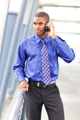 Black businessman on the phone