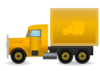 Vector illustration the yellow truck.