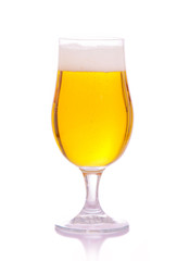 glass of beer on a white background