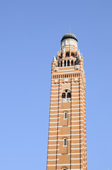 Fototapeta na wymiar vertical church tower