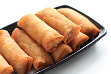 Chinese cuisine, Sping roll on plastic pack for selling image